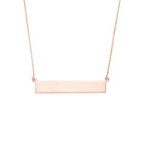 ENGRAVABLE 14KT. GOLD BAR NECKLACE