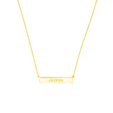 ENGRAVABLE 14KT. GOLD BAR NECKLACE