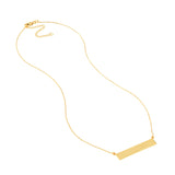 ENGRAVABLE 14KT. GOLD BAR NECKLACE