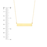 ENGRAVABLE 14KT. GOLD BAR NECKLACE