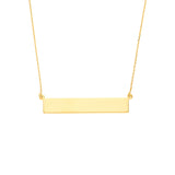 ENGRAVABLE 14KT. GOLD BAR NECKLACE