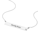 Engravable 14Kt. Gold Diamond Bar Necklace