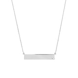 Engravable 14Kt. Gold Diamond Bar Necklace