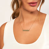 Engravable 14Kt. Gold Diamond Bar Necklace