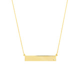 Engravable 14Kt. Gold Diamond Bar Necklace