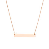 Engravable 14kt. Gold Mini Bar Necklace