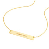 Engravable 14kt. Gold Mini Bar Necklace