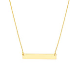 Engravable 14kt. Gold Mini Bar Necklace