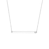 ENGRAVABLE 14KT. GOLD DIAMOND THIN BAR NECKLACE