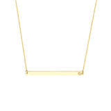 ENGRAVABLE 14KT. GOLD DIAMOND THIN BAR NECKLACE