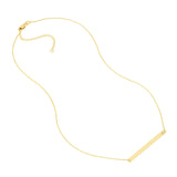 ENGRAVABLE 14KT. GOLD DIAMOND THIN BAR NECKLACE
