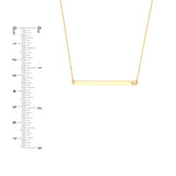 ENGRAVABLE 14KT. GOLD DIAMOND THIN BAR NECKLACE