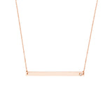 ENGRAVABLE 14KT. GOLD DIAMOND THIN BAR NECKLACE