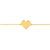 Engravable 14kt. Yellow Gold Heart Bracelet