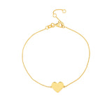 Engravable 14kt. Yellow Gold Heart Bracelet