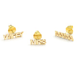 Custom Block Nameplate Stud Earrings