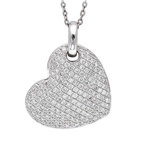 18K White Gold 0.83tcw Diamond Heart Pendant
