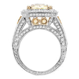 14K Two Tone 6.47tcw Yellow Sapphire & 1.77tcw Diamond Ring
