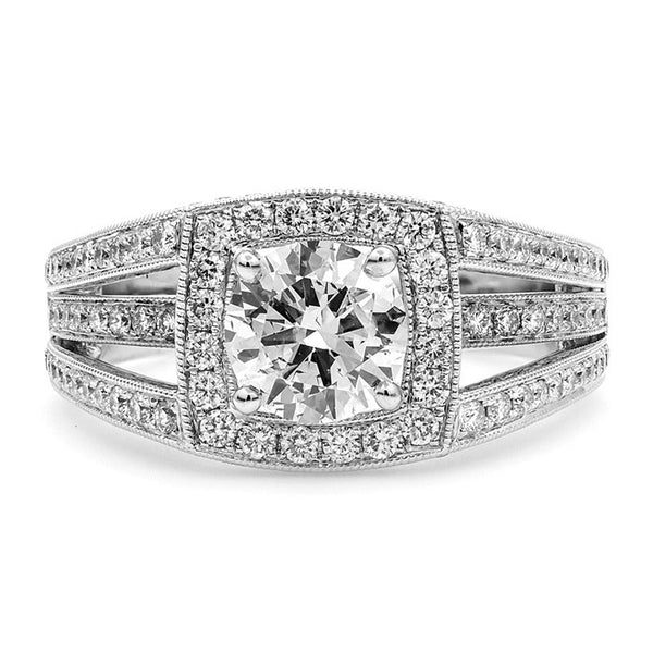 18K White Gold 2.00TCW Round Cut Diamond Engagement Ring