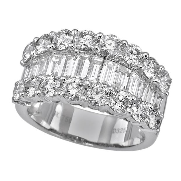 18K White Gold 3.25TCW Diamond Ladies Wedding Ring