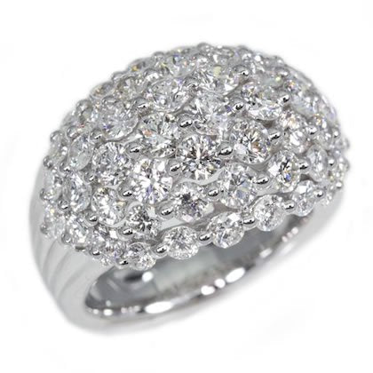 18K White Gold 4.18TCW Diamond Ladies Anniversary Ring