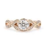 14K Yellow Gold 1.02tcw Round Cut Diamond Engagement Ring