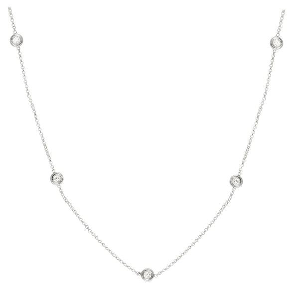 14k White Gold 0.34ct Diamond By the Yard Necklace