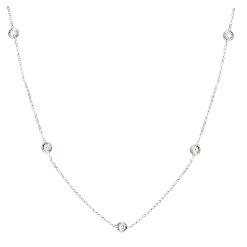 14k White Gold 0.34ct Diamond By the Yard Necklace