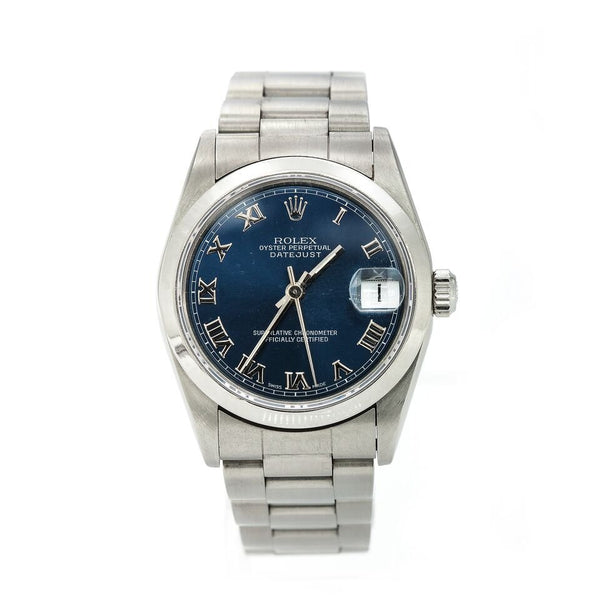 Pre-Owned Rolex 'Lady Datejust' 31 Stainless Steel Blue Face Roman Numerals