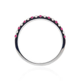 18k White Gold 0.22tcw Round Cut Ruby & 0.15tcw Diamond Ladies Band