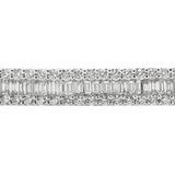 18K White Gold 1.74tcw Round and Baguette Cut Diamond Bangle Bracelet