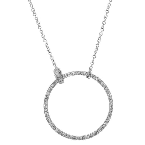 14K White Gold 0.29tcw Linking Circle Diamond Necklace