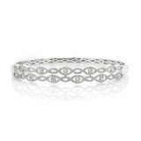 18K White Gold 1.91tcw Diamond Round Bangle Bracelet