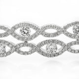 18K White Gold 1.91tcw Diamond Round Bangle Bracelet