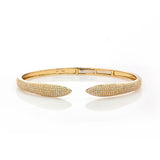 14K Yellow Gold 1.08tcw Round Cut Diamond Cuff Bracelet