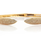 14K Yellow Gold 1.08tcw Round Cut Diamond Cuff Bracelet
