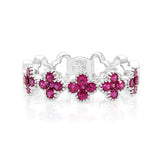 18K White Gold 0.78tcw Round Cut Ruby Ladies Band