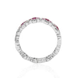 18K White Gold 0.78tcw Round Cut Ruby Ladies Band