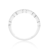 18K White Gold 0.25ct Baguette Cut Ruby & 0.16ct Round Cut Diamond Ladies Band