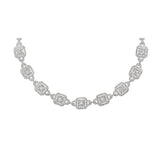 18K White Gold 8.38ct Round and Baguette Diamond Necklace
