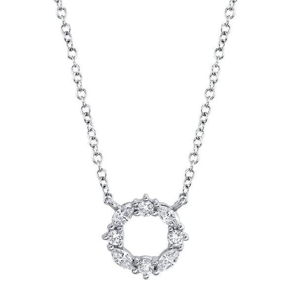 14K White Gold 0.20tcw Circle of Life Diamond Necklace