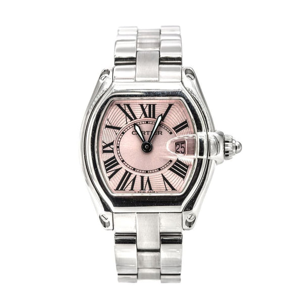 Pre-Owned Cartier Roadster Stainless Steel Pink