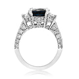 18K White Gold 6.60tcw Oval Cut Sapphire & 1.86tcw Diamond Ladies Ring