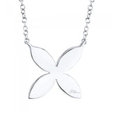 14K White Gold 0.20tcw Diamond Flower Necklace