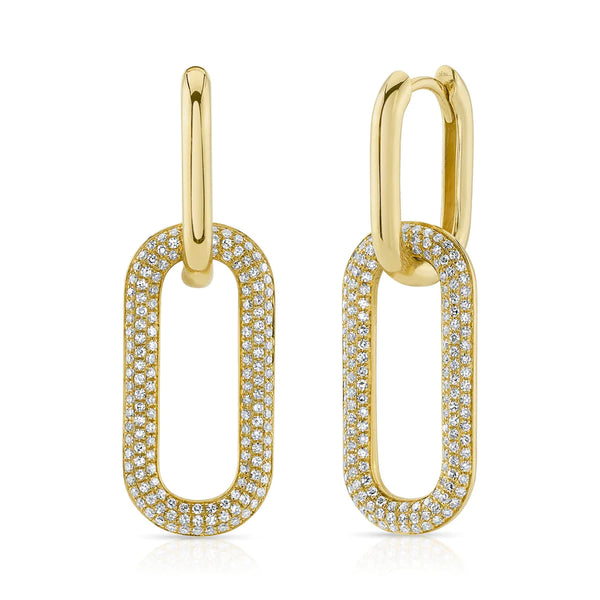 14k Yellow Gold 0.71tcw 2 in 1 Diamond Hoop Earrings