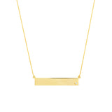 Engravable 14Kt. Gold Diamond Bar Necklace