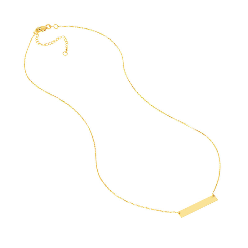 Engravable 14kt. Gold Mini Bar Necklace