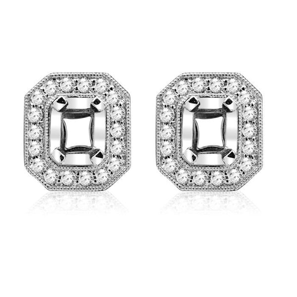 14K White Gold 0.40tcw Diamond Earrings Setting