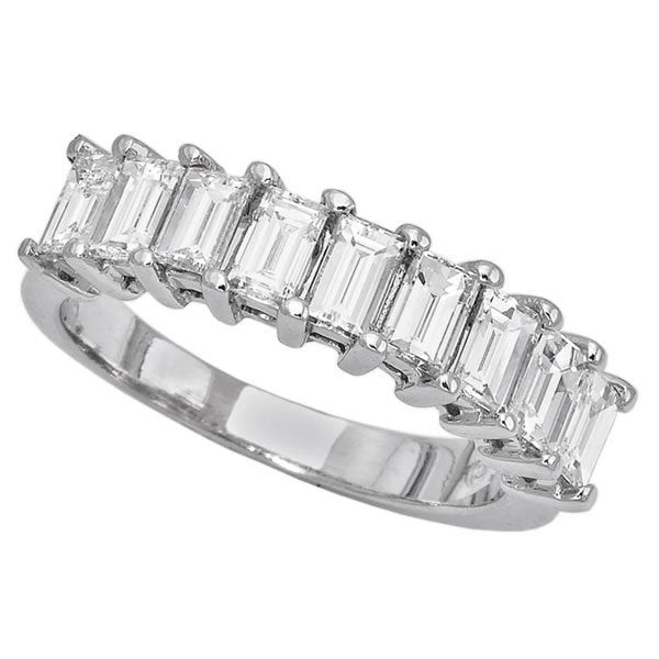 14k White Gold 1.50TCW Baguette Cut Diamond Ladies Wedding Ring