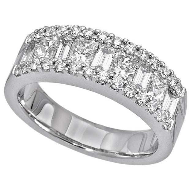 18K White Gold 1.46TCW Diamond Ladies Right Hand Ring